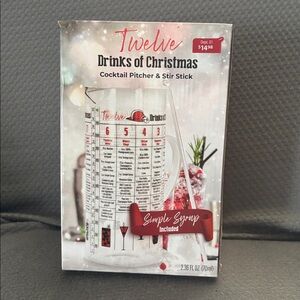 Twelve Drinks of Christmas Cocktail Pitcher & Stir Stick